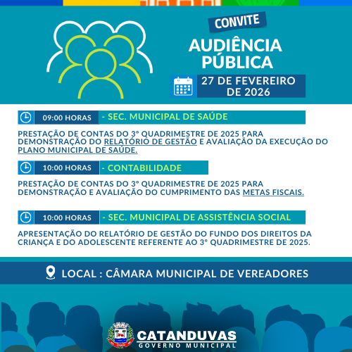 CONVITE PARA AUDIÊNCIAS PÚBLICAS